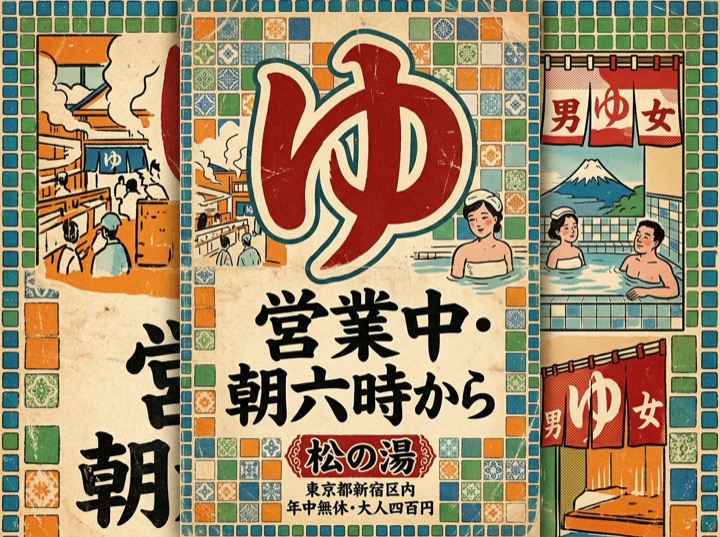 昭和レトロな銭湯ポスター